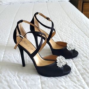 Black ankle strap heels